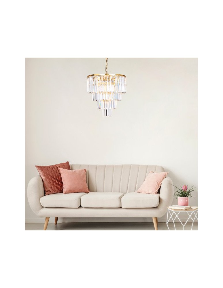 Glamour chandeliers - Zuma Line AMEDEO 5xE14 Gold 17106/4+1-GLD Pendant. - product kolory-swiatla.pl 2