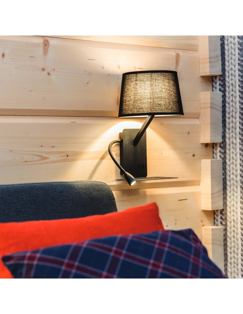 Wall lamps - Light Prestige Dakota wall lamp (right) E27 black LP-2121/1W R BK - product kolory-swiatla.pl 2