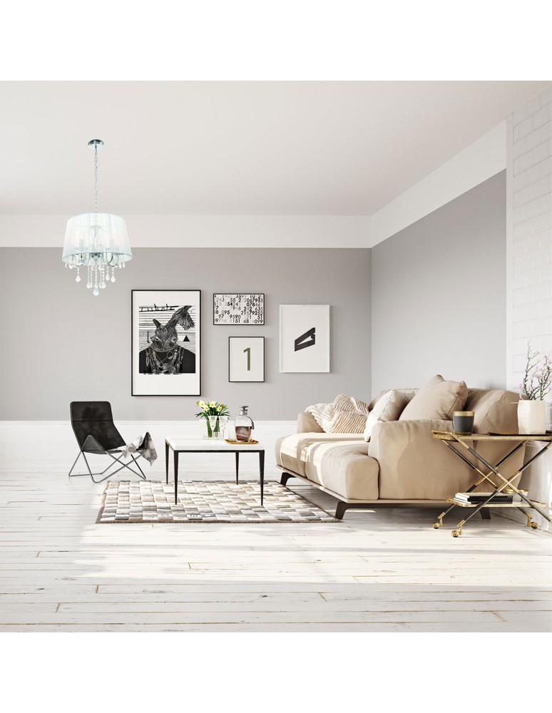 Glamour pendant lamps - Light Prestige Mona 3xE14 silver pendant lamp LP-5005/3P silver - product kolory-swiatla.pl 2