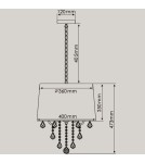 Glamour pendant lamps - Light Prestige Mona 3xE14 silver pendant lamp LP-5005/3P silver - product 3