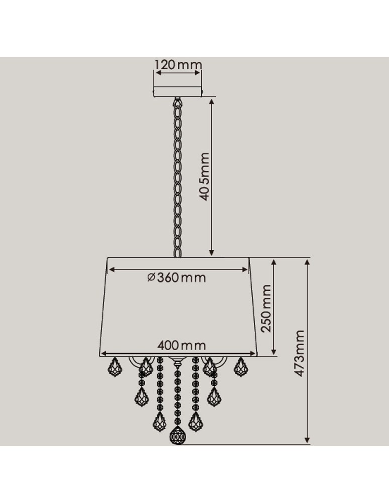 Glamour pendant lamps - Light Prestige Mona pendant lamp 3xE14 black LP-5005/3P black - product kolory-swiatla.pl 3