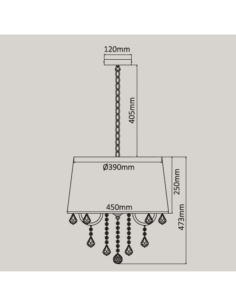 Glamour pendant lamps - Light Prestige Mona pendant lamp 5xE14 silver LP-5005/5P silver - product kolory-swiatla.pl 3