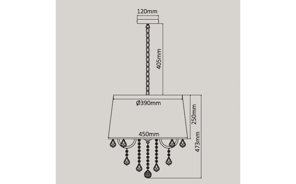 Light Prestige Lampa wisząca Mona 5xE14 srebrna LP-5005/5P srebrna