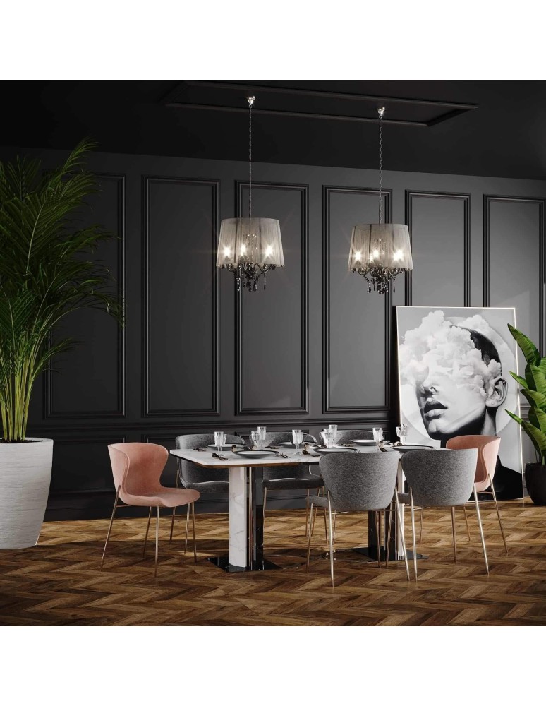 Glamour pendant lamps - Light Prestige Mona pendant lamp 5xE14 black LP-5005/5P black - product kolory-swiatla.pl 2