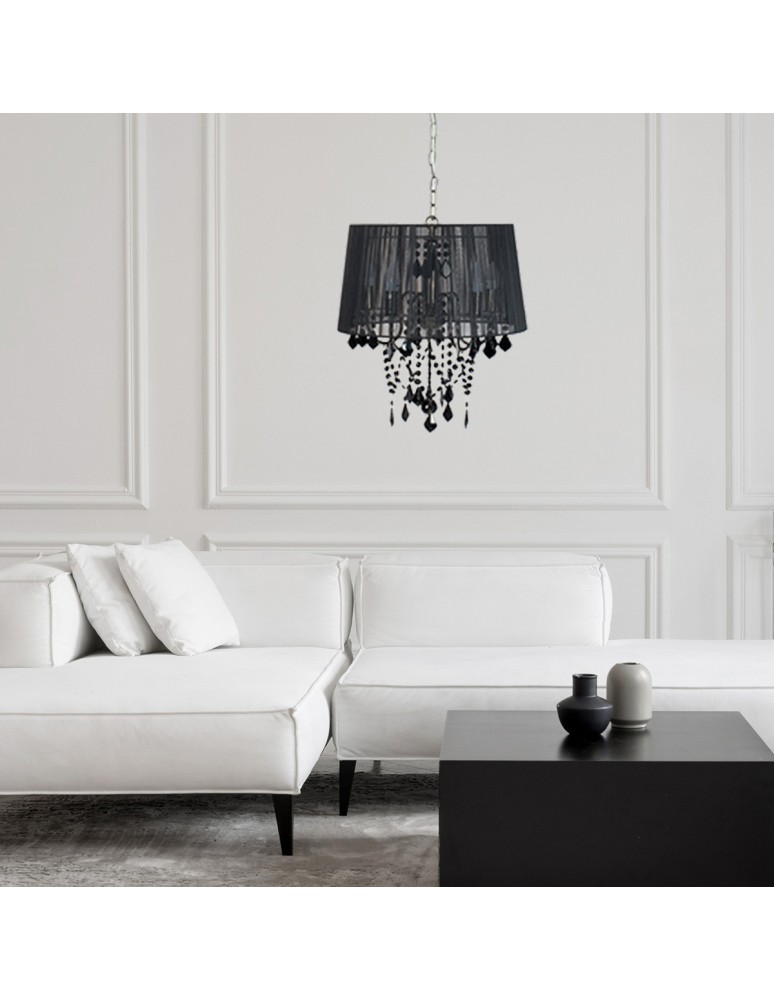 Glamour pendant lamps - Light Prestige Mona pendant lamp 5xE14 black LP-5005/5P black - product kolory-swiatla.pl 3