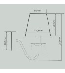 Wall lamps with lampshade - Light Prestige Mona silver wall lamp 1xE14 white, silver LP-5005/1W silver - product 2