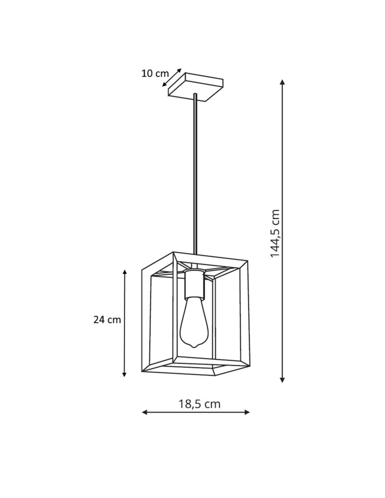 Pendant lamps - Light Prestige Napoli pendant black E27 black LP-4146/1P-BL - product kolory-swiatla.pl 3