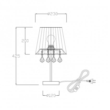 Light Prestige Mona biurkowa czarna mała E27 LP-5005/1TS czarna