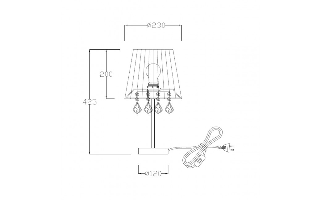 Light Prestige Mona biurkowa czarna mała E27 LP-5005/1TS czarna