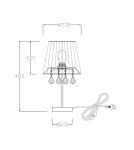 Table lamps with lampshade - Light Prestige Mona small silver E27 desk lamp LP-5005/1TS silver - product 2