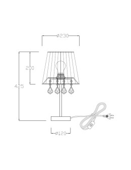 Light Prestige Mona small silver E27 desk lamp LP-5005/1TS silver - product 2