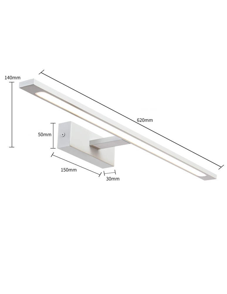 Bathroom wall lamps - Light Prestige Wall lamp Isla large 4000K 1xLED white IP44 GS-LWB-20W WH - product kolory-swiatla.pl 8