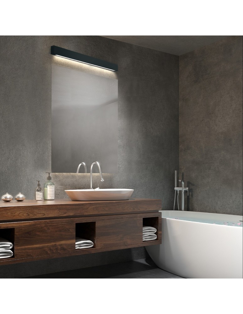 Bathroom wall lamps - Light Prestige Ibros black wall lamp medium 9W 4000K IP44 LED black GS-LWA-9W BK - product kolory-swiatla.pl 2