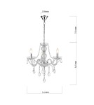 Glamour chandeliers - Light Prestige Cristallo 3 pendant E14 transparent LP-2940/3P - product 5