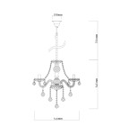 Glamour chandeliers - Light Prestige Cristallo 3 pendant E14 transparent LP-2940/3P - product 6