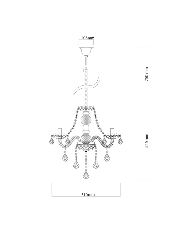 Glamour chandeliers - Light Prestige Cristallo 3 pendant E14 transparent LP-2940/3P - product kolory-swiatla.pl 6