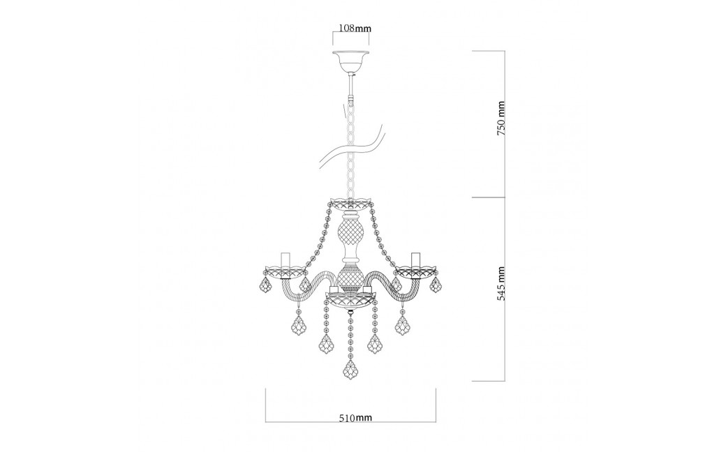 Light Prestige Cristallo 3 wisząca E14 transparentny LP-2940/3P