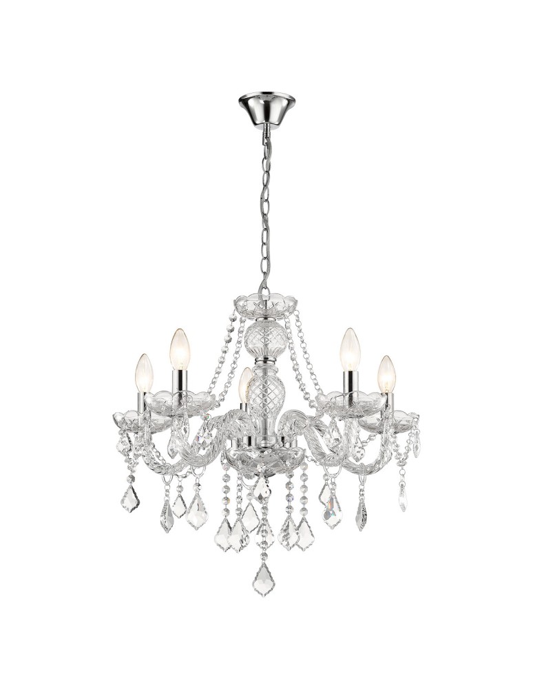 Glamour chandeliers - Light Prestige Cristallo 5 pendant E14 transparent LP-2940/5P - product kolory-swiatla.pl 5