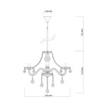 Glamour chandeliers - Light Prestige Cristallo 5 pendant E14 transparent LP-2940/5P - product 8