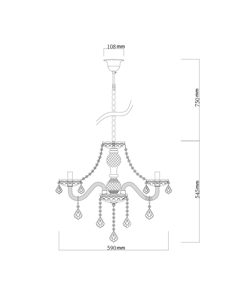 Glamour chandeliers - Light Prestige Cristallo 5 pendant E14 transparent LP-2940/5P - product kolory-swiatla.pl 8