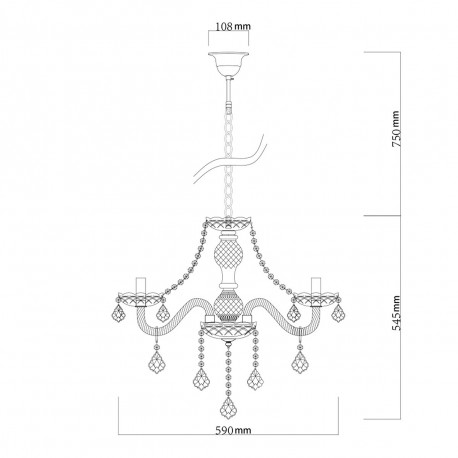 Light Prestige Cristallo 5 wisząca E14 transparentny LP-2940/5P