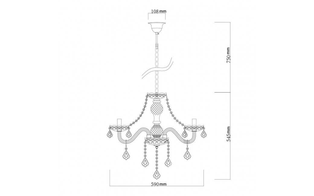 Light Prestige Cristallo 5 wisząca E14 transparentny LP-2940/5P