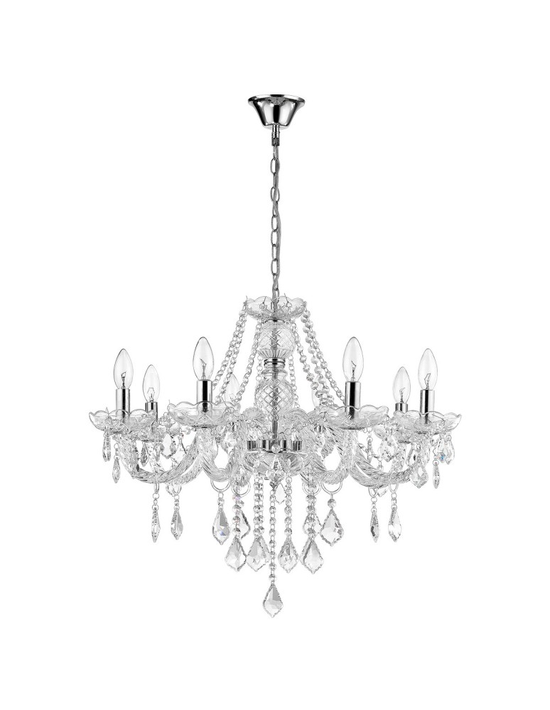 Glamour chandeliers - Light Prestige Cristallo 8 pendant E14 transparent LP-2940/8P - product kolory-swiatla.pl 1