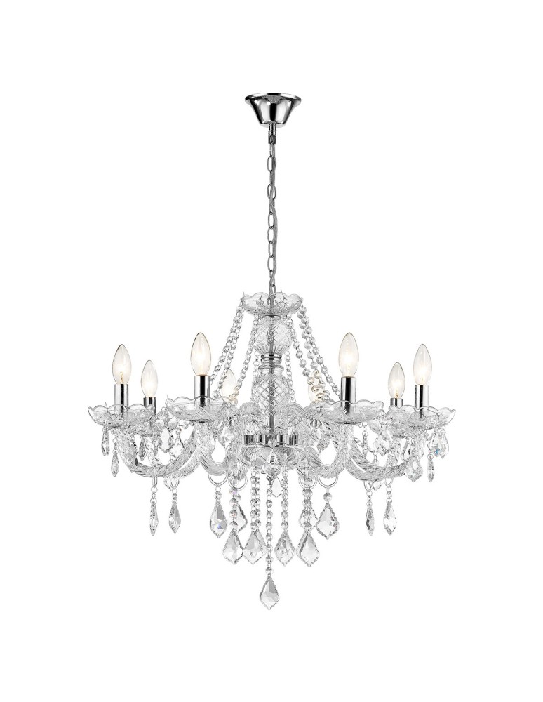 Glamour chandeliers - Light Prestige Cristallo 8 pendant E14 transparent LP-2940/8P - product kolory-swiatla.pl 4