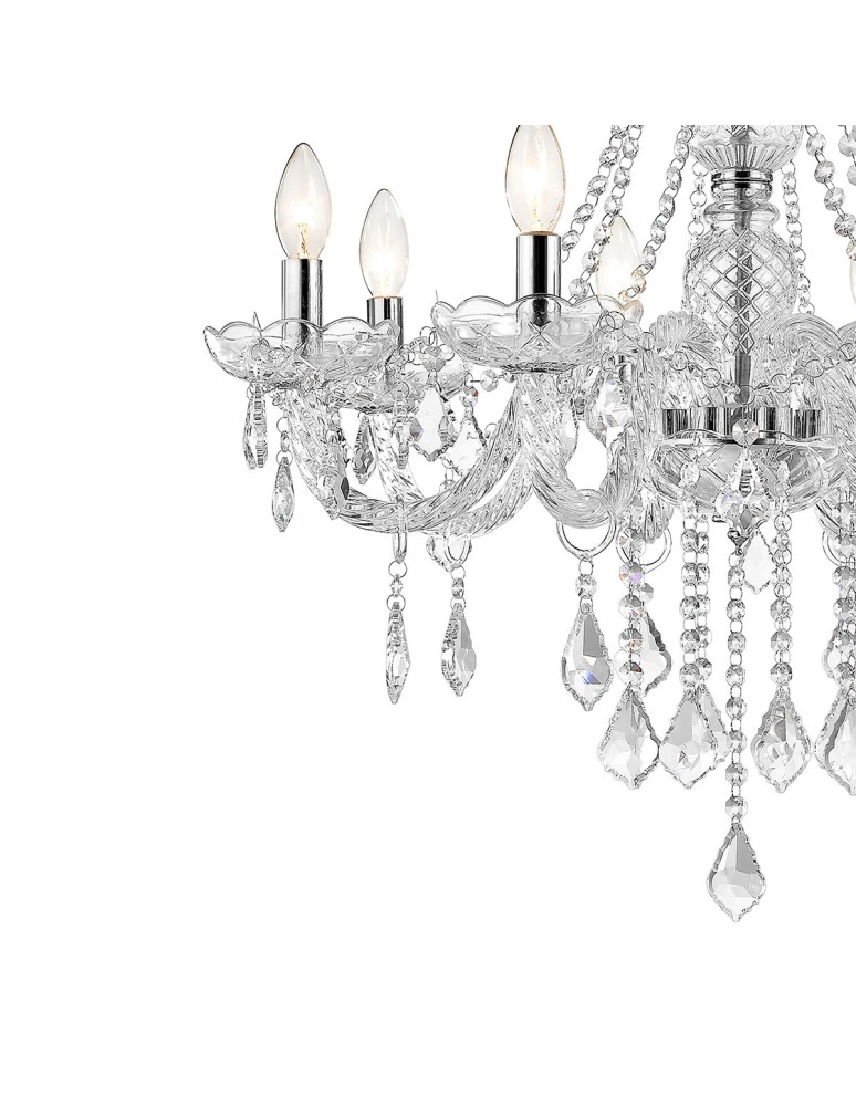 Glamour chandeliers - Light Prestige Cristallo 8 pendant E14 transparent LP-2940/8P - product kolory-swiatla.pl 5