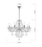 Glamour chandeliers - Light Prestige Cristallo 8 pendant E14 transparent LP-2940/8P - product 6