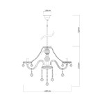 Glamour chandeliers - Light Prestige Cristallo 8 pendant E14 transparent LP-2940/8P - product 7