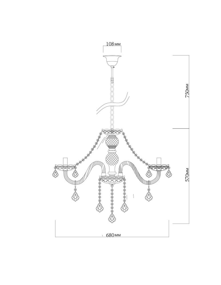 Glamour chandeliers - Light Prestige Cristallo 8 pendant E14 transparent LP-2940/8P - product kolory-swiatla.pl 7