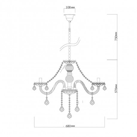 Light Prestige Cristallo 8 wisząca E14 transparentny LP-2940/8P