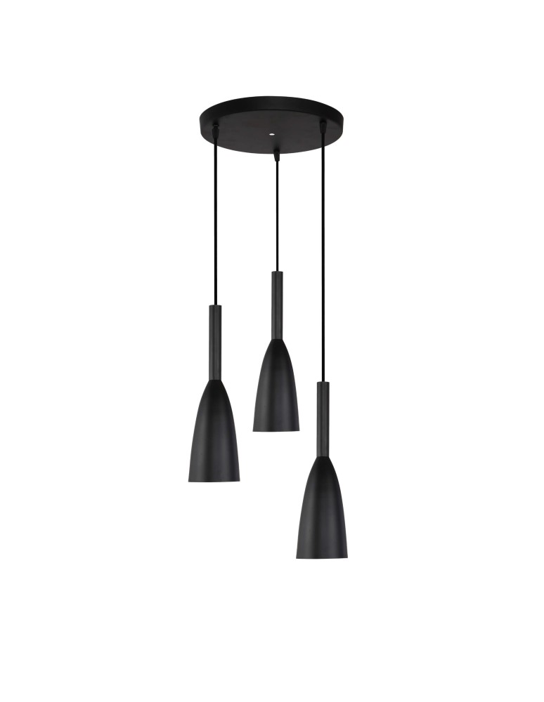 Pendant lamps - Light Prestige Solin 3 pendant black E27 black LP-181/3P BK - product kolory-swiatla.pl 1