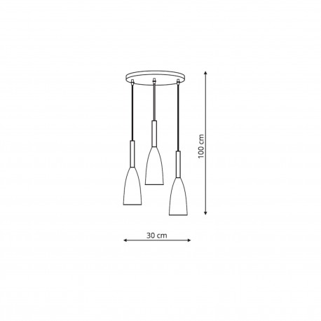 Light Prestige Solin 3 wisząca czarna E27 czarny LP-181/3P BK
