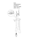 Pendant lamps - Light Prestige Solin 3 pendant black E27 black LP-181/3P BK - product 4