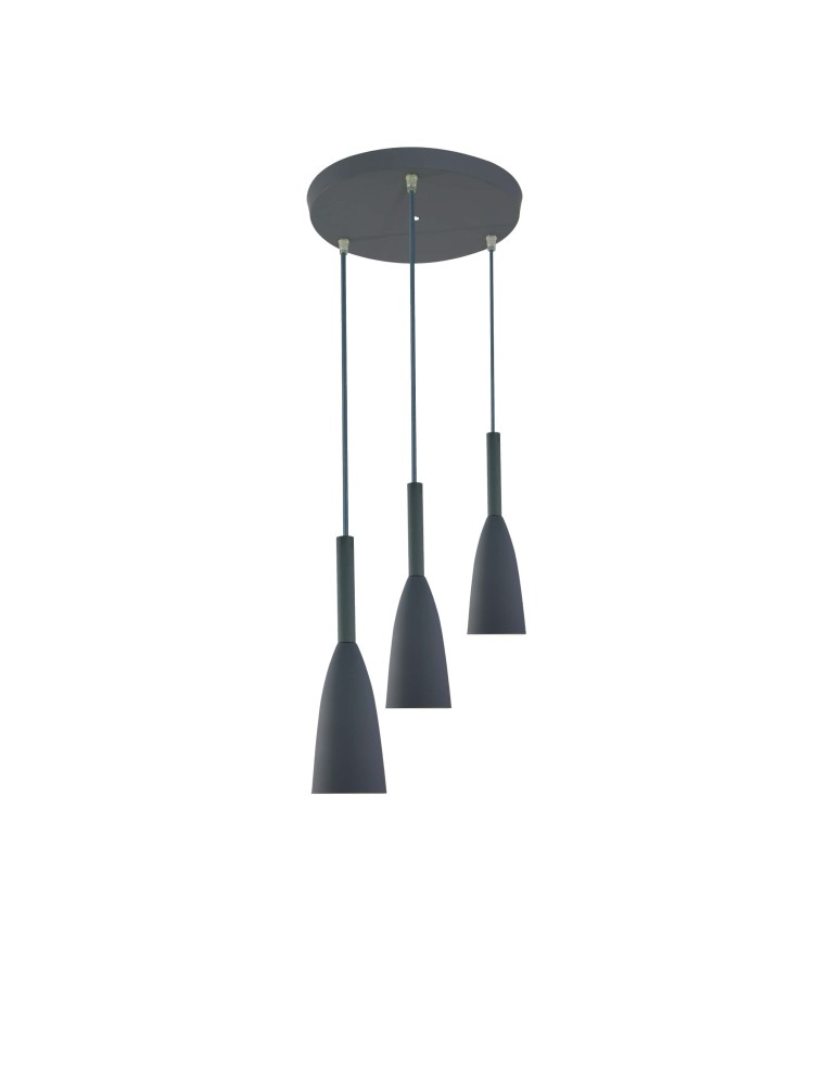Pendant lamps - Light Prestige Solin 3 pendant grey E27 grey LP-181/3P GR - product kolory-swiatla.pl 1