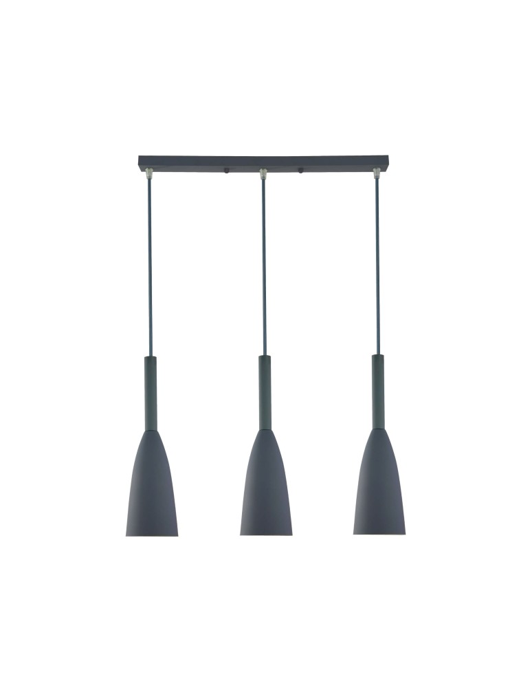 Pendant lamps on a strip - Light Prestige Solin 3 pendant line grey E27 grey LP-181/3L GR - product kolory-swiatla.pl 1