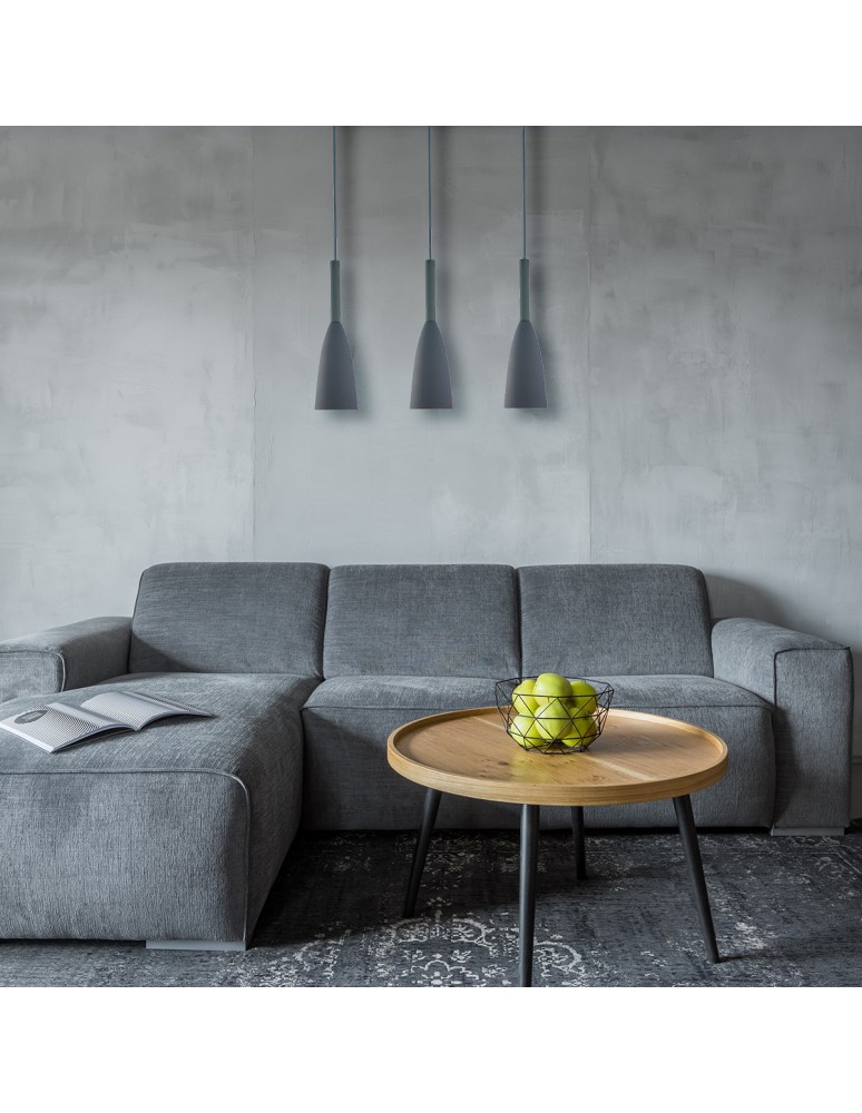 Pendant lamps on a strip - Light Prestige Solin 3 pendant line grey E27 grey LP-181/3L GR - product kolory-swiatla.pl 3