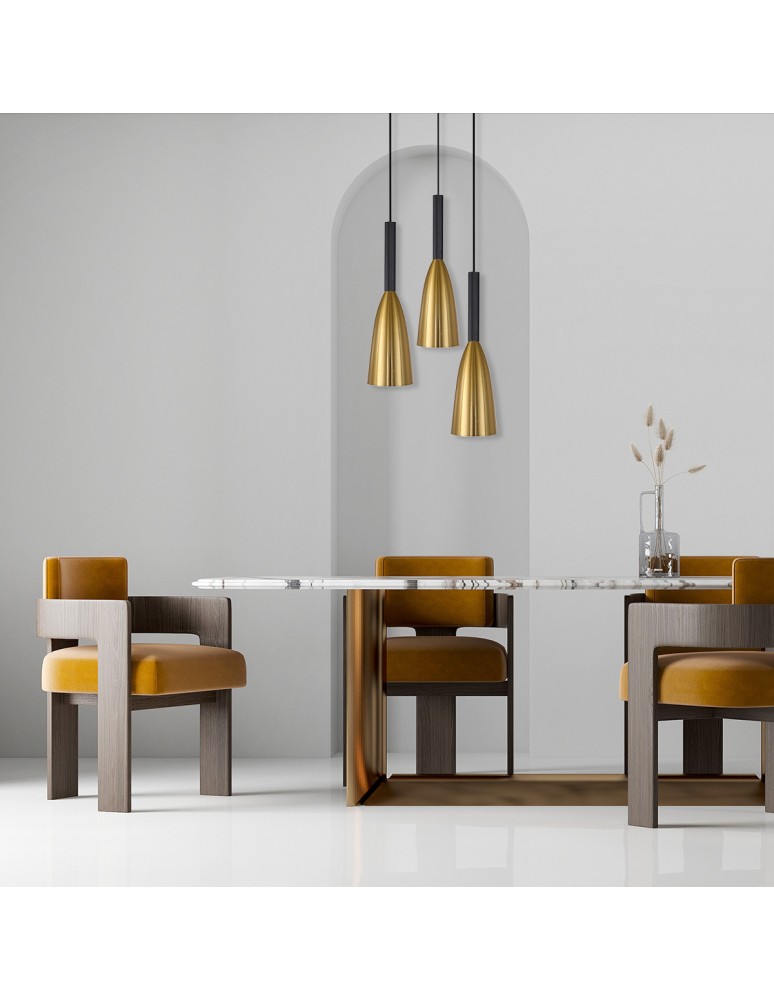 Pendant lamps - Light Prestige Solin 3 pendant plate gold E27 gold/black LP-181/3P GD - product kolory-swiatla.pl 2