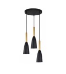 Pendant lamps - Light Prestige Solin 3 pendant plate black/gold E27 black/gold LP-181/3P BK/GD - product 1