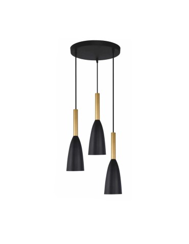 Light Prestige Solin 3 pendant plate black/gold E27 black/gold LP-181/3P BK/GD