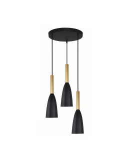 Light Prestige Solin 3 wisząca talerz czarno/złota E27 czarny/złoty LP-181/3P BK/GD