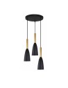 Light Prestige Solin 3 wisząca talerz czarno/złota E27 czarny/złoty LP-181/3P BK/GD