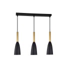 Pendant lamps on a strip - Light Prestige Solin 3 pendant line black/gold E27 black/gold LP-181/3L BK/GD - product 1