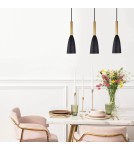 Pendant lamps on a strip - Light Prestige Solin 3 pendant line black/gold E27 black/gold LP-181/3L BK/GD - product 2