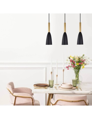 Light Prestige Solin 3 pendant line black/gold E27 black/gold LP-181/3L BK/GD - product 2