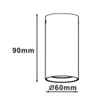 Ceiling luminaires for replaceable light source - Light Prestige Manacor white eyelet with black ring 9 cm GU10 white LP-232/1D - 90 WH/BK - product 2