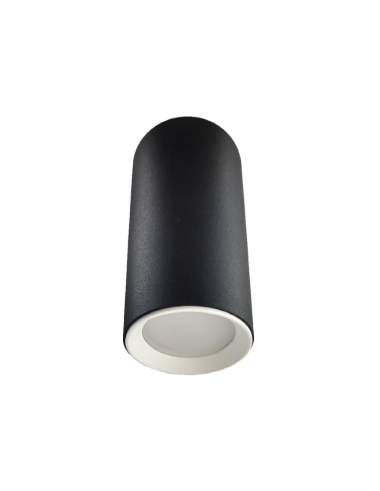 Ceiling luminaires for replaceable light source - Light Prestige Manacor black eyelet with white ring 13 cm GU10 black LP-232/1D - 130 BK/WH - product kolory-swiatla.pl 1