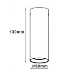 Ceiling luminaires for replaceable light source - Light Prestige Manacor black eyelet with white ring 13 cm GU10 black LP-232/1D - 130 BK/WH - product 2